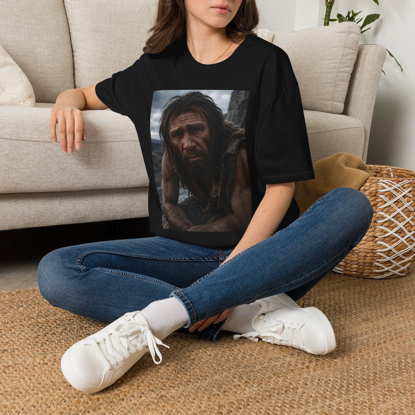 Sad front / Superhero back - Unisex Softstyle T-Shirt