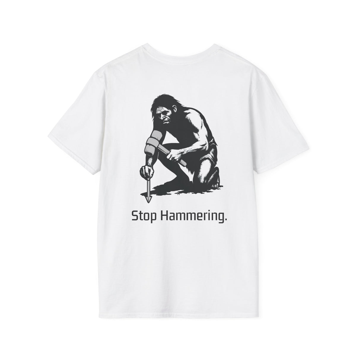 SoundStake Logo front / Neanderthal back - Unisex Softstyle T-Shirt