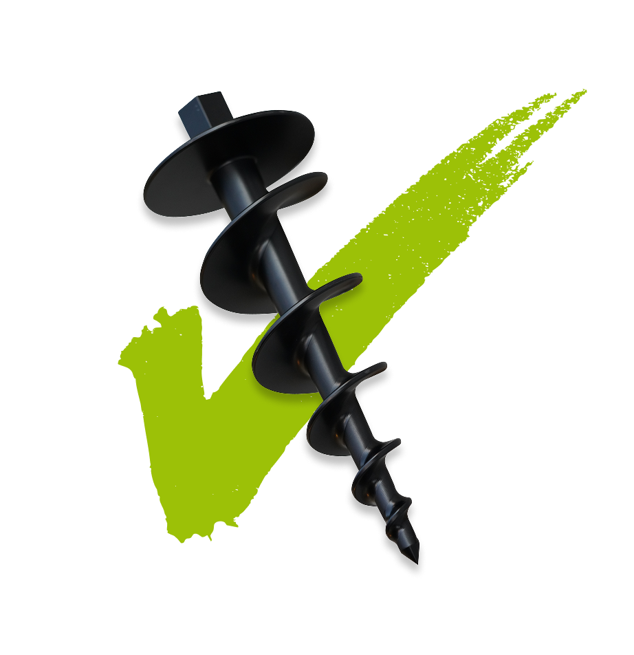 Black Soundstake on a white background with a green check mark.