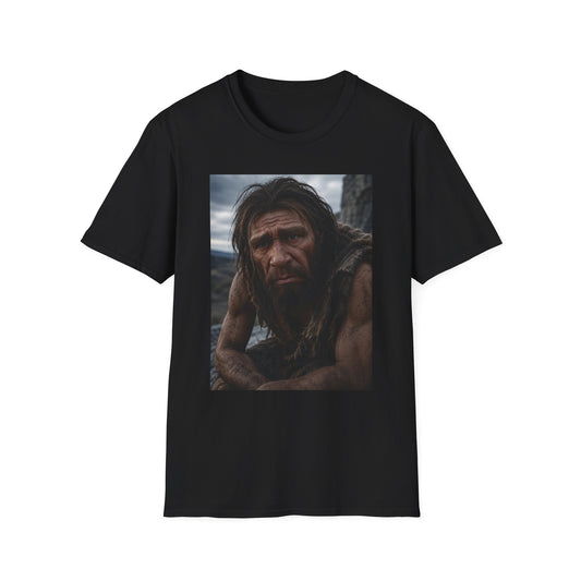 Sad front / Superhero back - Unisex Softstyle T-Shirt