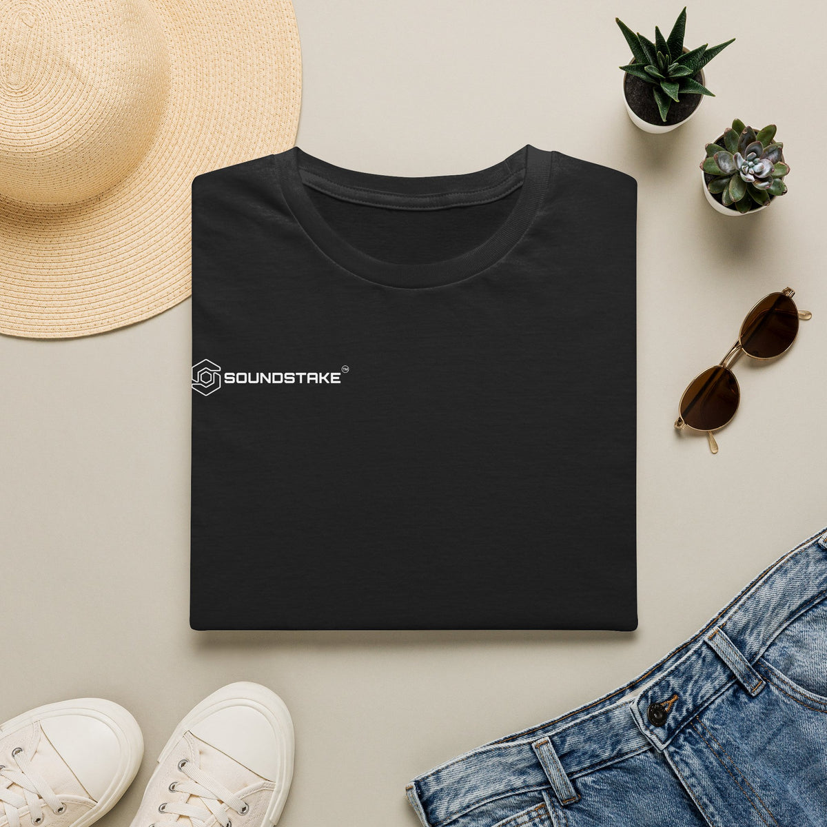 SoundStake Logo front / Icon back - Unisex Softstyle T-Shirt