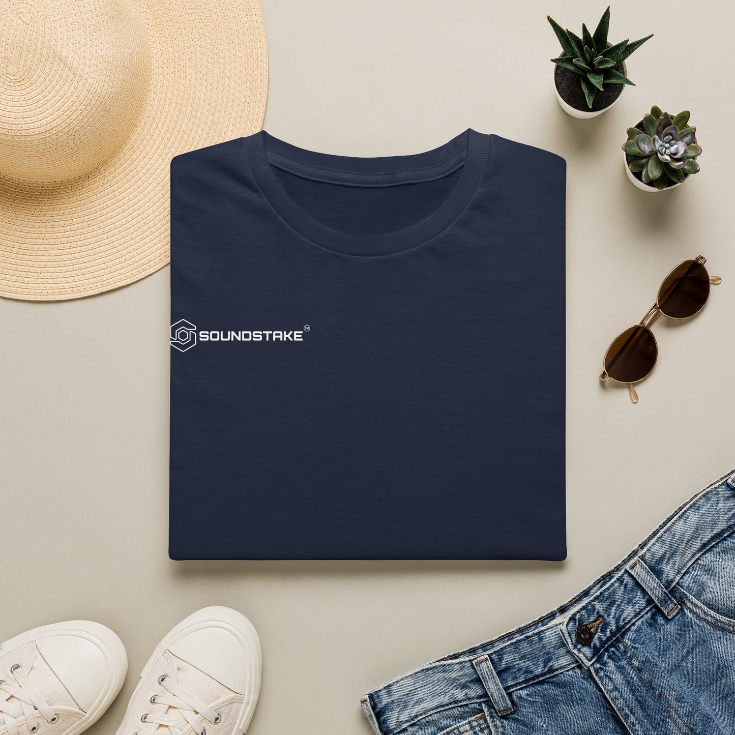 SoundStake Logo front / Icon back - Unisex Softstyle T-Shirt