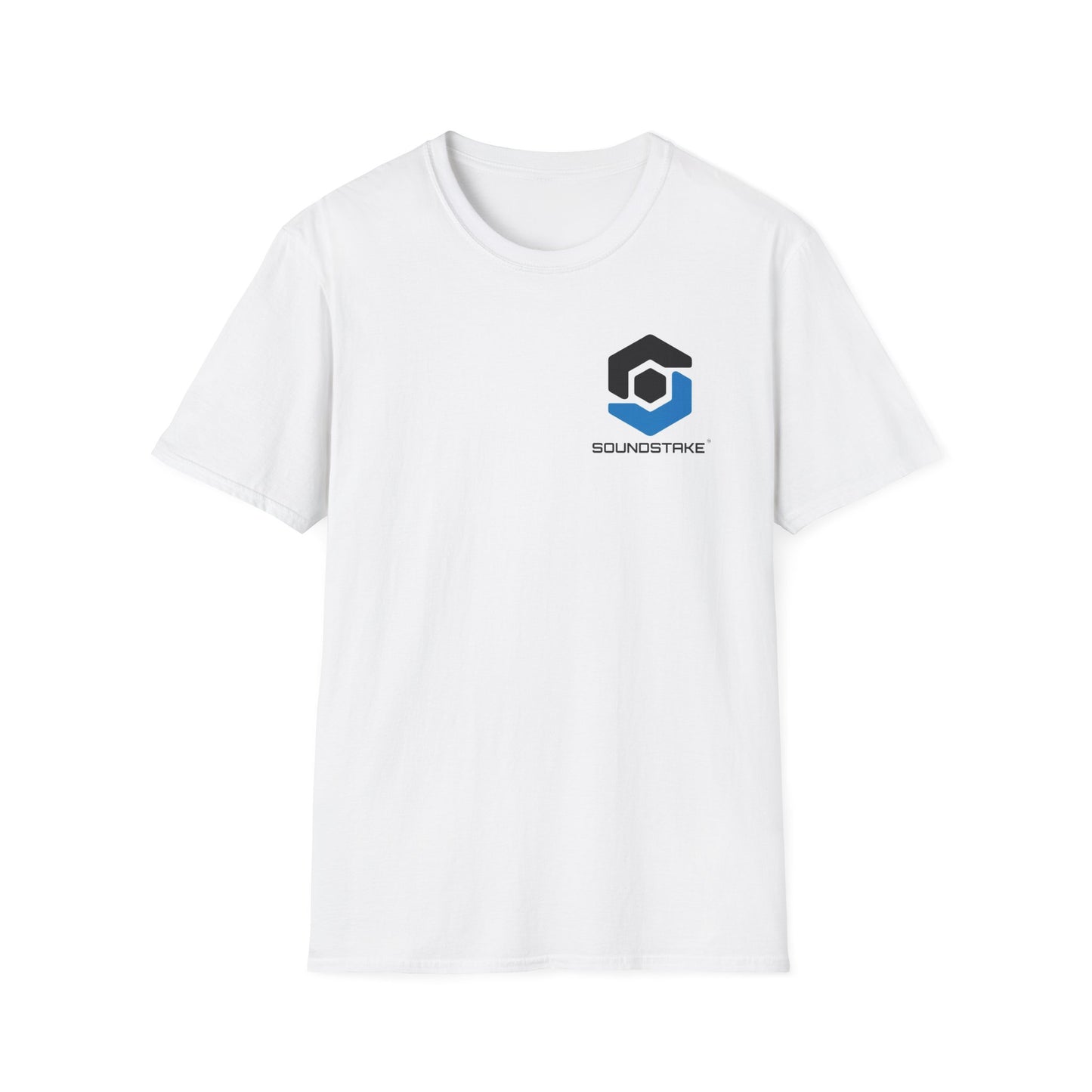 SoundStake Logo front / Neanderthal back - Unisex Softstyle T-Shirt